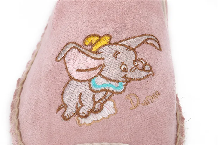 MInmclas Dumbo/тапочки со слоном; Летние удобные женские повседневные эспадрильи; дышащая льняная парусиновая обувь из пеньки для девочек