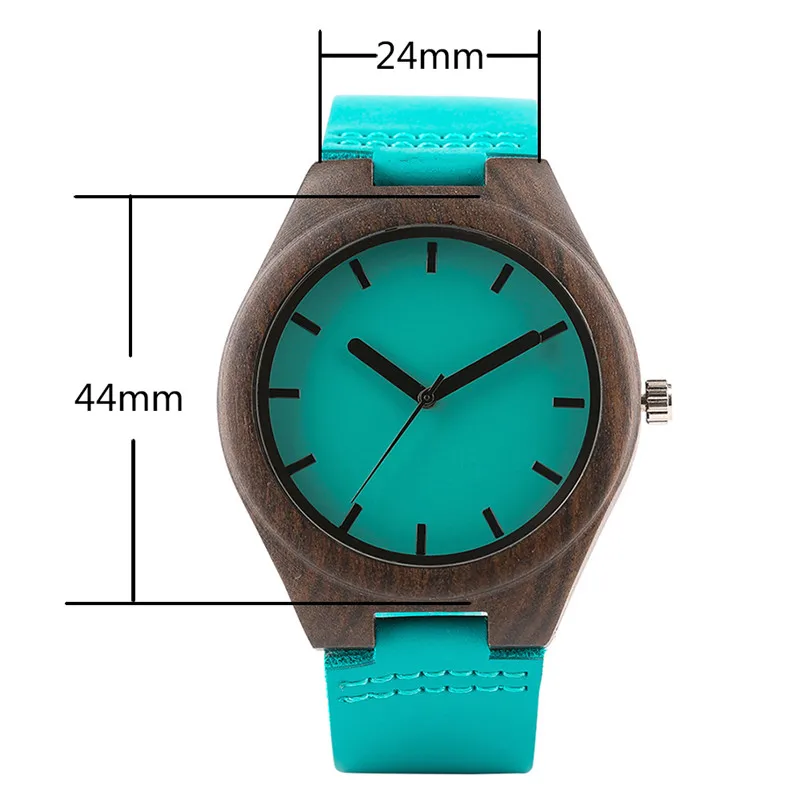 

YISUYA 2018 New Mens Fashion Blue Sandalwood Wooden Watches Quartz Analog Wristwatch Creative Women Genuine Leather Wood Clock