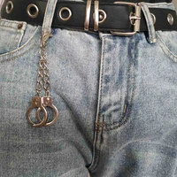 12 5cm long fashion creative men metal handcuffs shape chain keychain keyring key ring jewelry gift keyfob