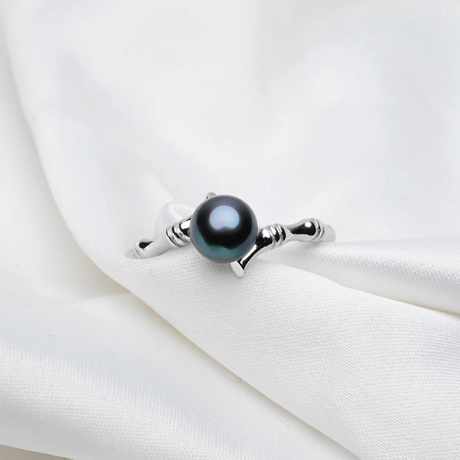 Женское кольцо из серебра 100% пробы с бамбуковым покрытием 6-7 мм | Украшения и