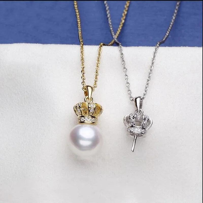 

S925 8MM Shell Pearl Zircon Pearl Necklaces Jewelry Pendant Necklace