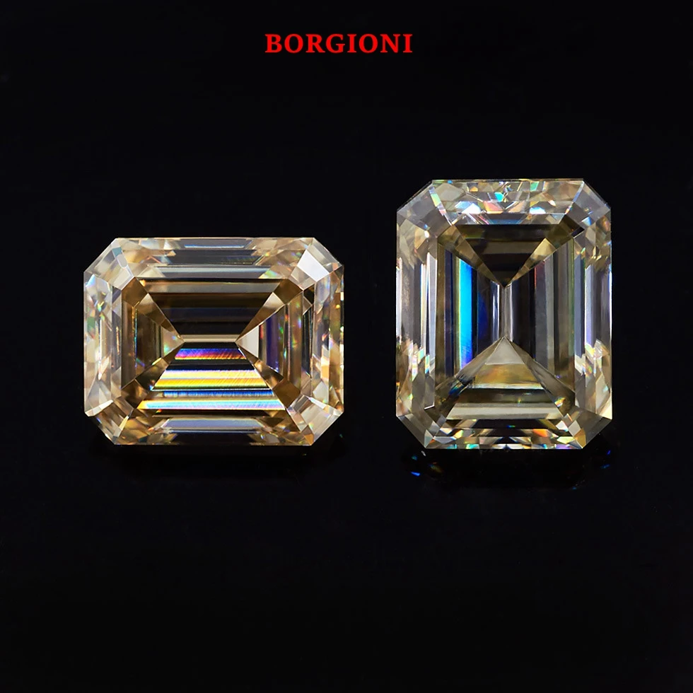 Желтое кольцо с цирконовым покрытием Изумрудное 5.0ct карат 9*11 мм желтый