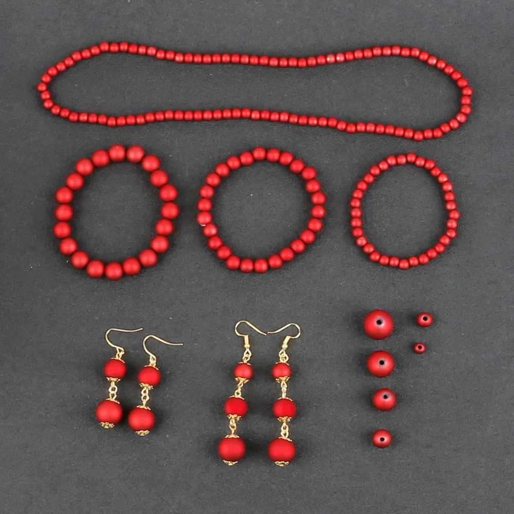 Красные круглые бусины/матовые пластиковые бусины/многоразмерные на