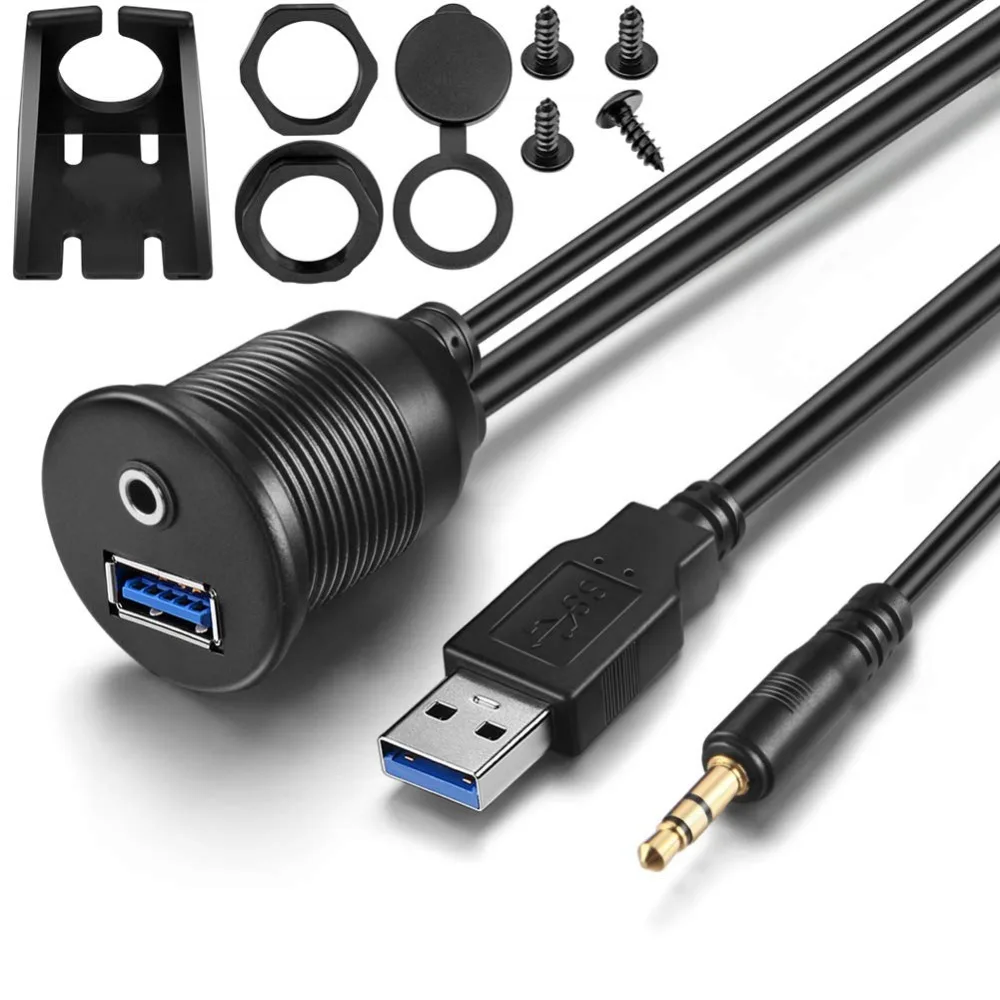 1 м 3 фута 5 мм и USB 0 AUX Удлинительный кабель приборная панель для монтажа на панели
