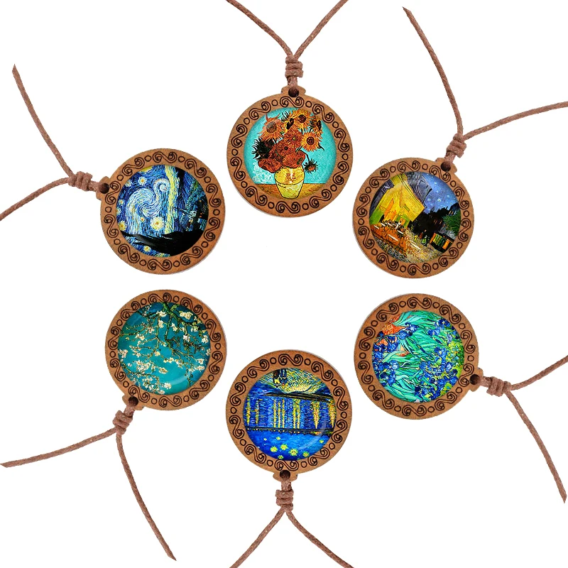 Ожерелье в ретро стиле с изображением картины Ван Гога искусственное масло