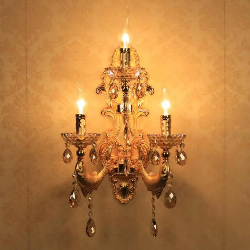 3 шт. большие золотые Настенные светильники для прихожей винтажный дом E14