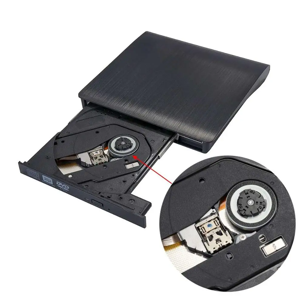 

Daupine Внешний USB 3,0 высокоскоростной DL DVD RW ГОРЕЛКА CD писатель тонкий портативный оптический привод