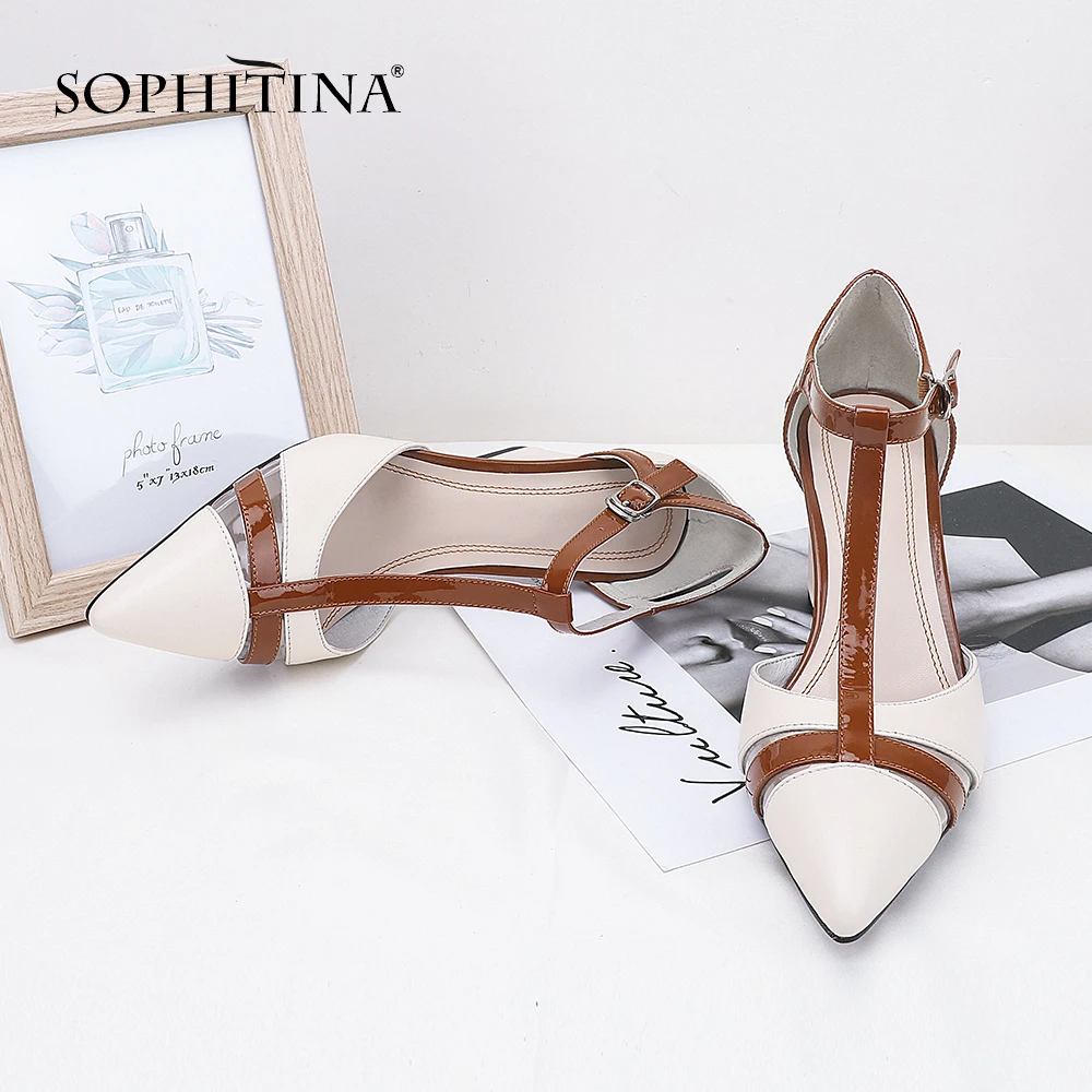 SOPHITINA/модные разноцветные босоножки Пикантная удобная обувь с острым носком на
