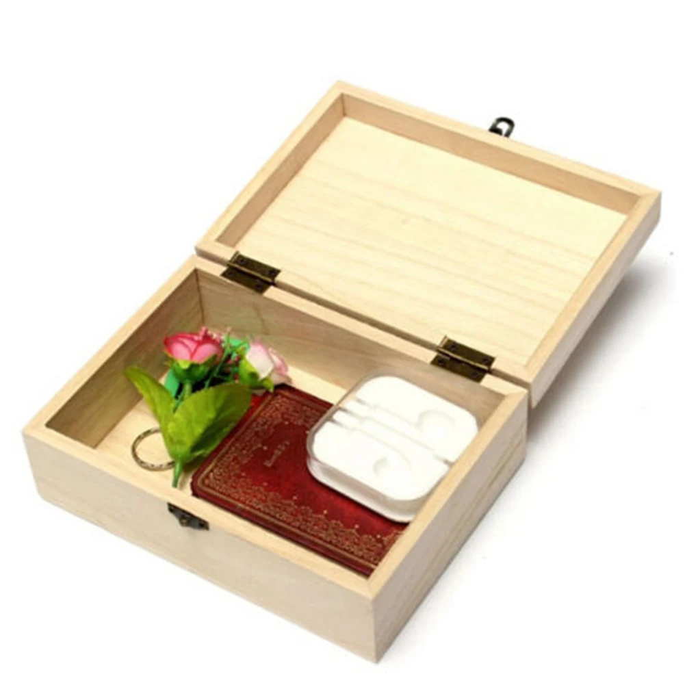 Деревянная Маленькая коробочка для хранения открытка органайзер ювелирный кейс