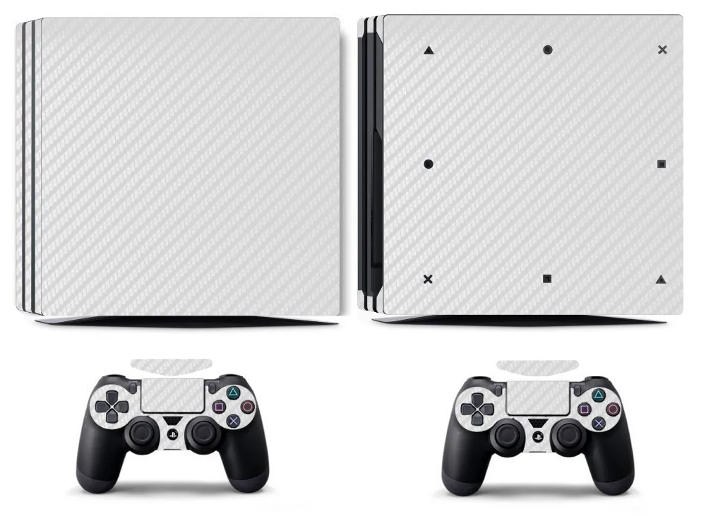 Наклейка из белого углеродного волокна для PS4 PRO наклейка Pro Sony PlayStation 4 и 2 шт.