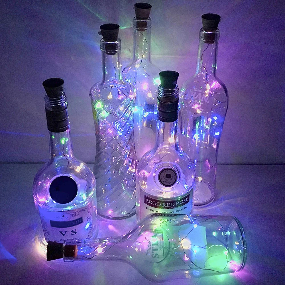 

1Pcs Solar Wine Bottle Lights 10/20 LED Solar Cork String Light Copper Wire Fairy Light for Holiday Christmas Party Wedding