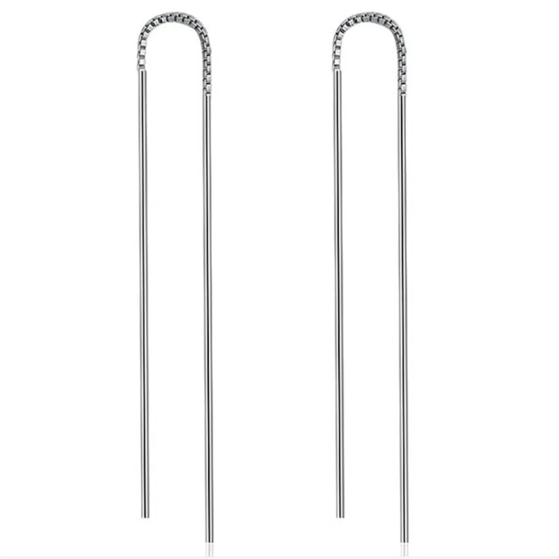New Popular Simple Fashion Jewelry 925 Sterling Silver Personality Tide Long Tassel Female Exquisite Dangle Earrings E277 | Украшения и
