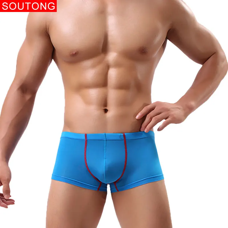 Soutong 2019 Мужское нижнее белье шорты Для мужчин трусы-боксеры из Ice Silk гладкой