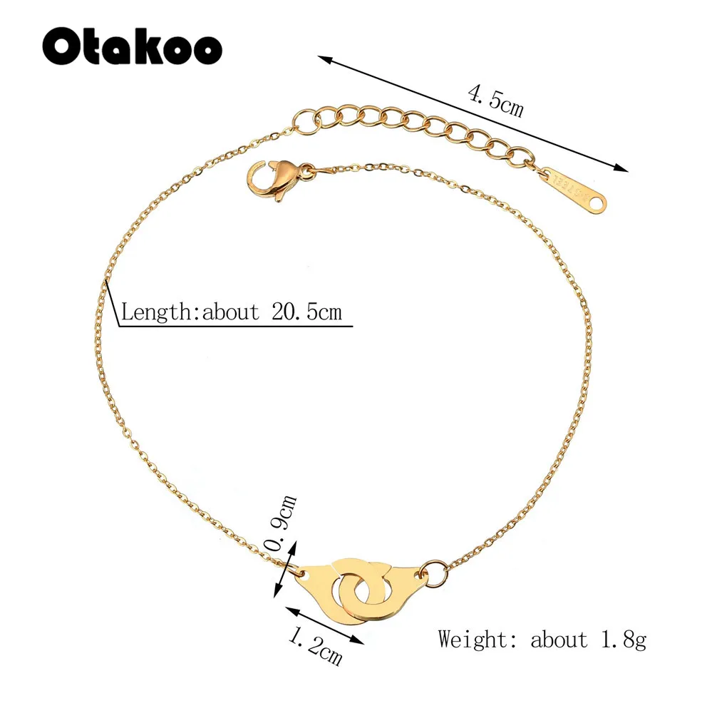 Otakoo женский браслет наручники из нержавеющей стали звено цепи браслеты мужские