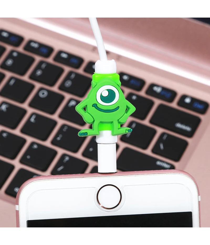 FFFAS мультфильм рисунок кабель протектор USB устройство для сматывания кабеля для Apple IPhone 4 5 5S 6 6s 7 8 X Plus кабель защиты милые украшения