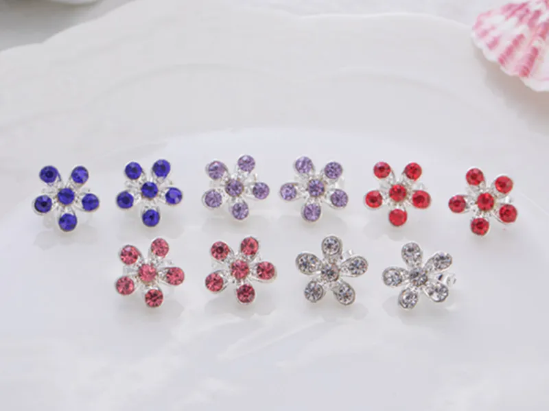 

12 Pcs Flower Crystal Hair Clip Swirl Spiral Twist Hair pins Hair Accessory