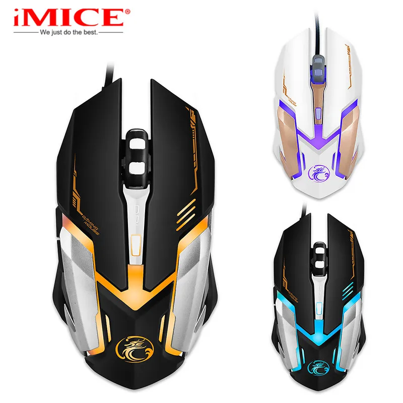 IMice V6 6 Кнопок Компьютерной Мыши Оптическая USB Gaming Проводная Мышь Colorful Подсветка