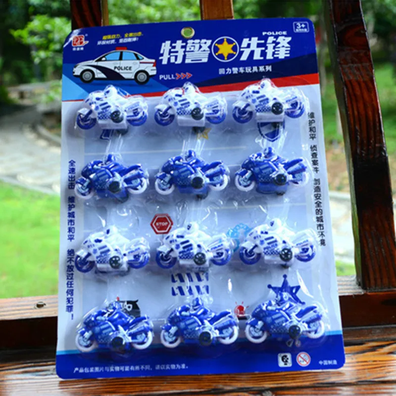 12 шт./лот детские игрушки самолет автобус автомобиль мотоцикл модель полицейской