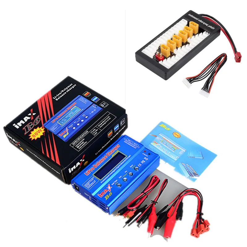 AKASO iMAX B6 ЖК-экран цифровой RC Lipo NiMh батарея баланс зарядное устройство+ XT60/T вилка адаптер плата 2-6S+ 12 В 6A адаптер питания
