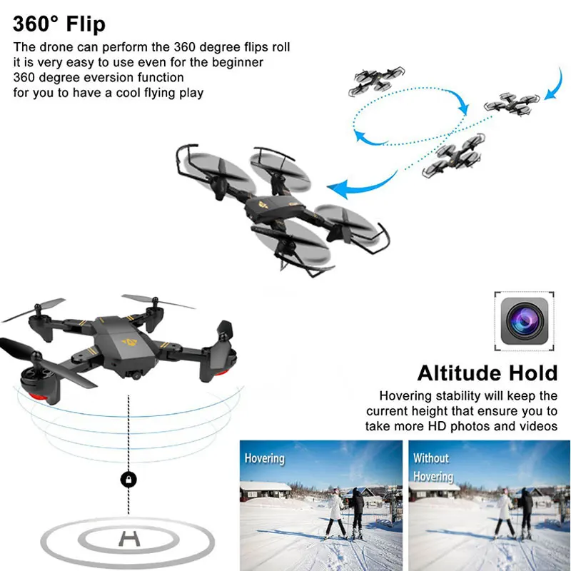 Visuo XS809HW XS809W селфи Дрон с Широкий формат HD Камера Wifi FPV RC складной Quadcopter вертолет