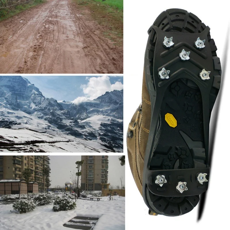 Зимняя универсальная обувь с шипами для снега льда зажимы скобы зимняя