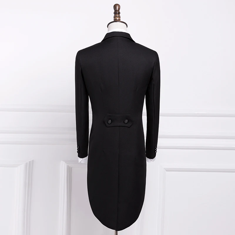 PYJTRL новинка мужской золотой серебряный вышитый отворот хвост пальто Сценический