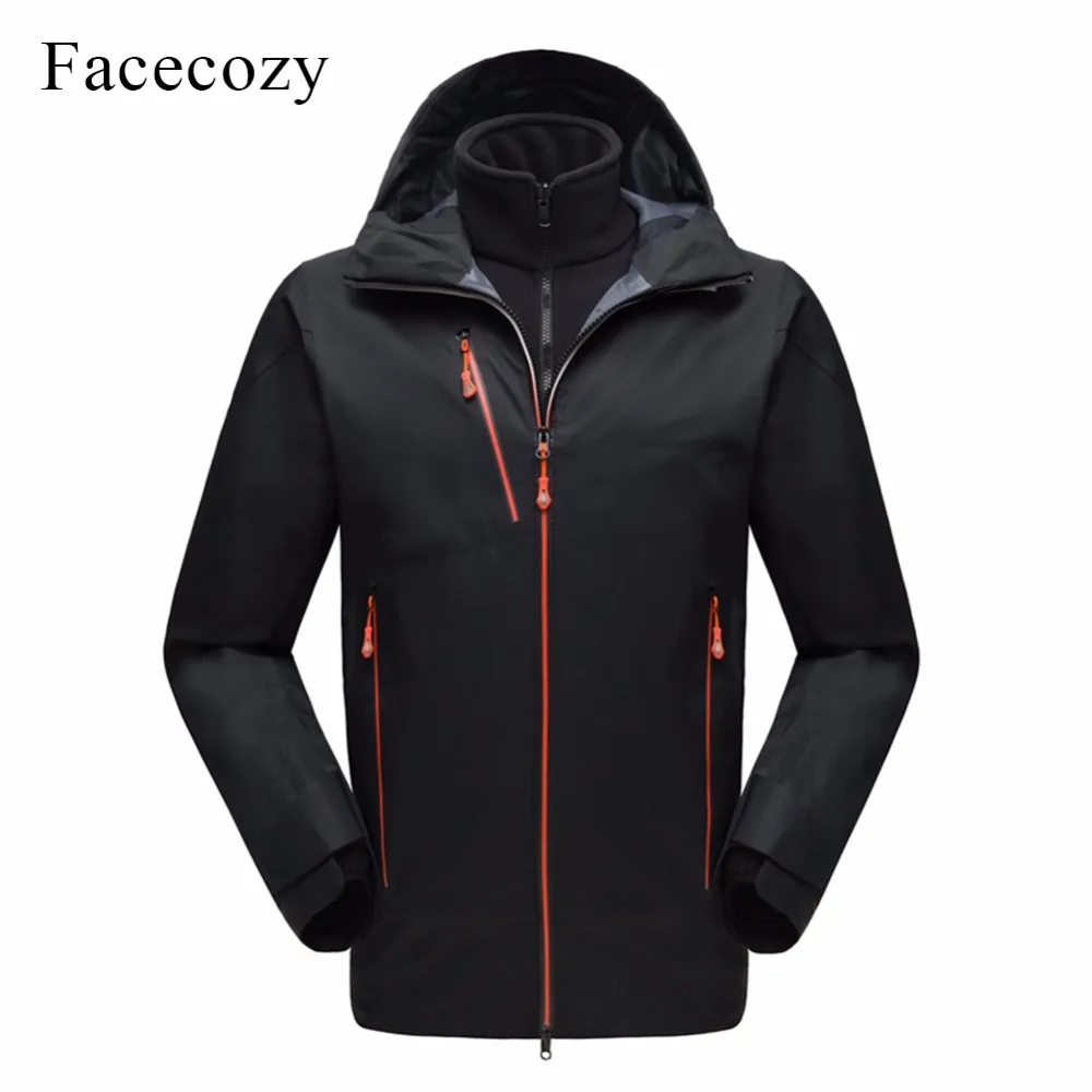 Facecozy мужские зимние водонепроницаемые 2 шт ветровки куртки Softshell пальто с