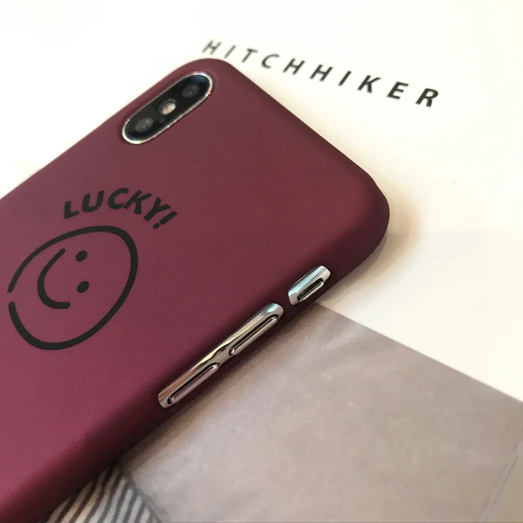 Чехол для iphone X 10 6 6s с изображением красного вина и улыбающегося лица жесткий
