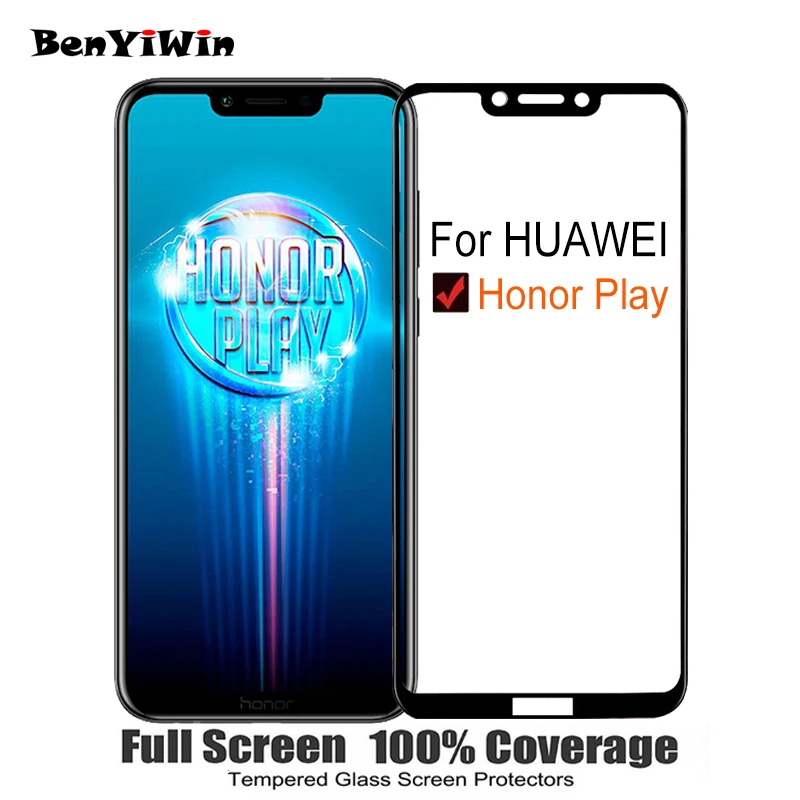 2 шт Полное покрытие экрана протектор 9H на Защитное стекло для huawei Honor Play чехол из закаленного стекла для COR L29 пленка