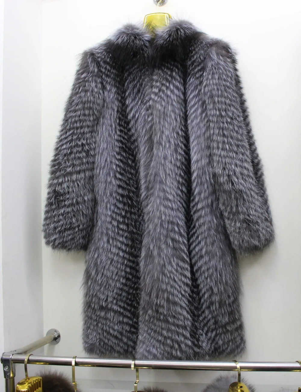 Linhaoshengyue длиной 100 см пальто из натурального Меха чернобурки с капюшоном|silver fox fur
