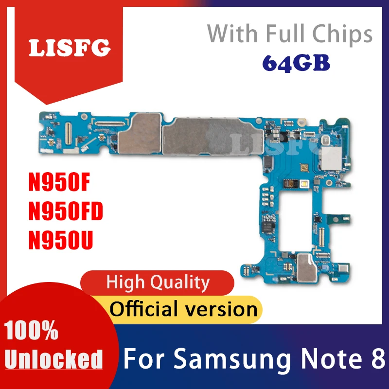 Для samsung Galaxy Note 8 N950F N950FD N950U материнская плата, разблокированная материнская плата для Galaxy Note 8 N950F N950FD N950U с чипами
