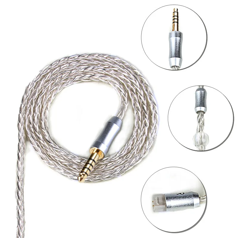 FDBRO 2019 Новый 3 5 мм посеребренный кабель для наушников MMCX SE846 UE900 IE80 IE8I IE8 A2DC E40 E50 IM03