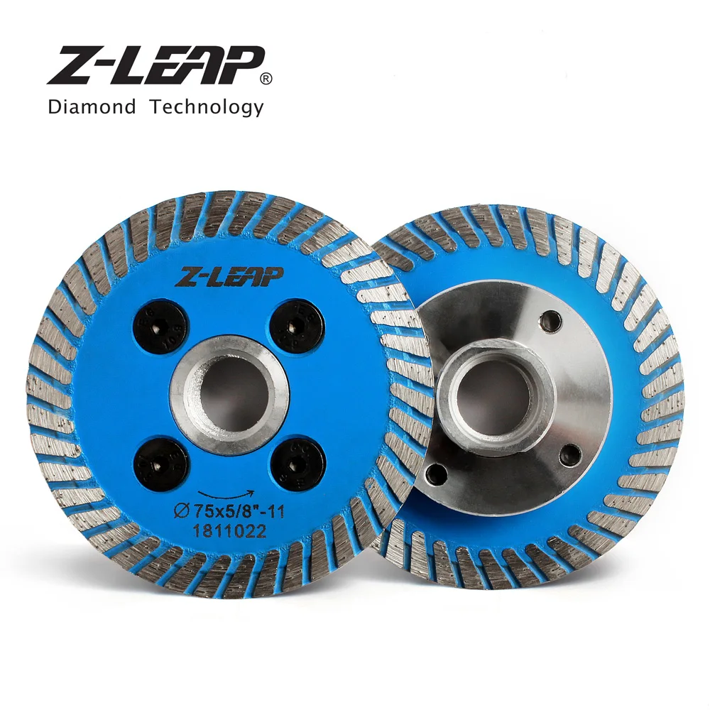 Z-LEAP Алмазный мини турбо режущий диск 75 мм со съемным фланцем M14 58-11 Алмазная резьба дисковая пила для камня гранита (art.: 7acac7cb3) - 7acac7cb3