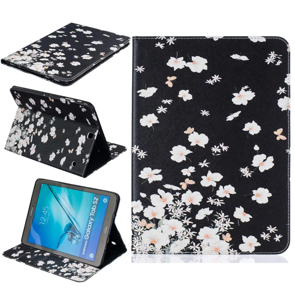 Роскошные принципиально планшетный ПК чехол для Samsung Galaxy Tab S2 9,7 SM-T810 T815 T810 чехол из искусственной кожи с откидной крышкой в виде книжки с подставкой с рисунком Защита Чехол# D