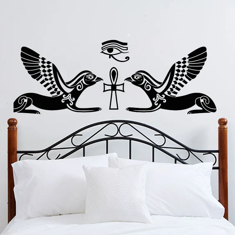 

ZOOYOO Horus Eye Hieroglyph Wall Sticker Bedroom Headboard Decorative Egyptian Pharaoh Home Decor Wall Decal