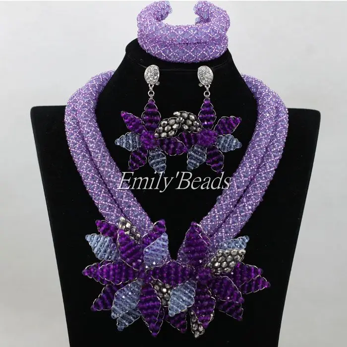 2016 стильный комплект ювелирных изделий из африканских хрустальных бусин