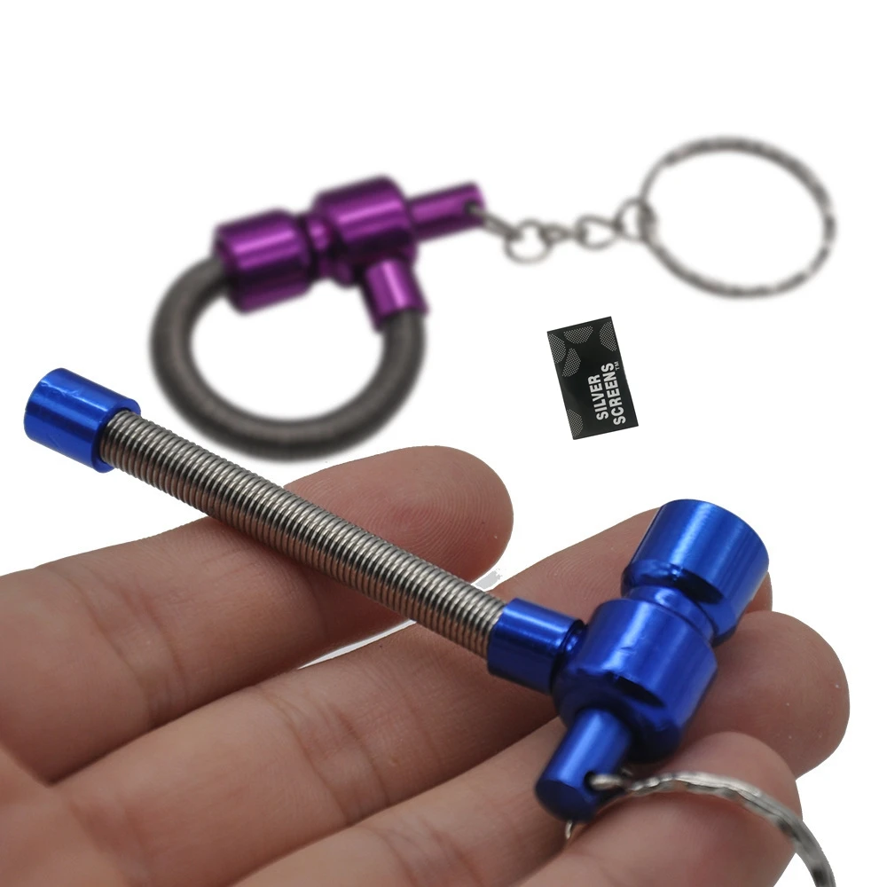 

78x33mm Pipe Bendable Spring Shape Pipe Portable Pocket Keychain Durable Smoking Tube Gift Tobacco Cigarette smoking pipe