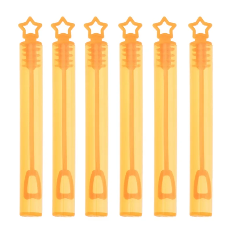Star-Orange 6 шт. пустые Пузырьковые мыльные бутылки производитель пузырей для детских игр под открытым небом Свадебные украшения на день рождения пузырьковая игрушка - Цвет: Star-Orange
