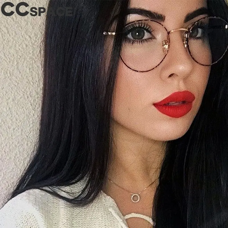 Металлические круглые оправы для очков женские стильные украшения удобные