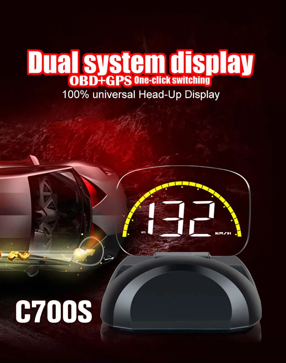 Новое зеркало HUD OBD2 автомобильный дисплей gps цифровой проекционный Спидометр OBD диагностический инструмент Температура топлива напряжение пробег