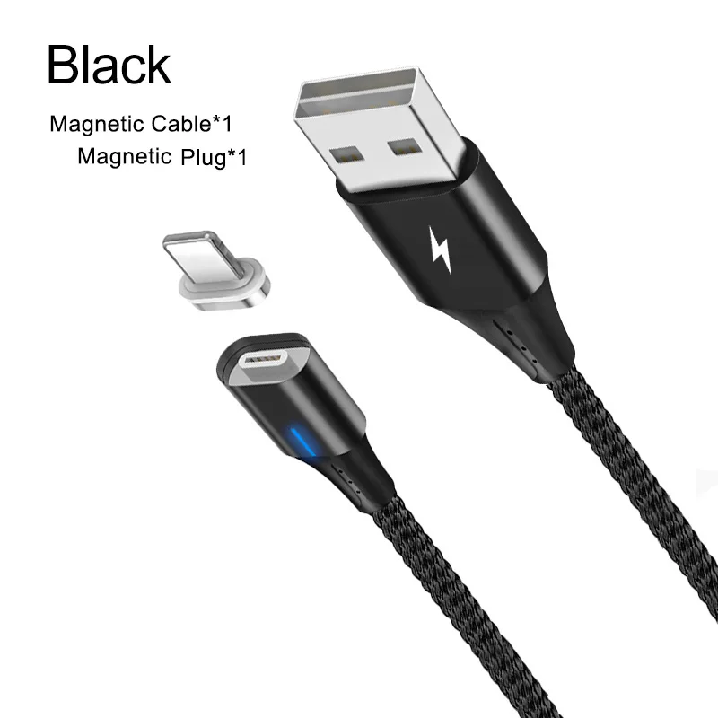 Двухсторонний Магнитный кабель A.S usb type C/Micro USB/Lighting для iPhone, samsung, huawei, OnePlus, Xiaomi, магнитный кабель для мобильного телефона - Тип штекера: Black Cable Kit