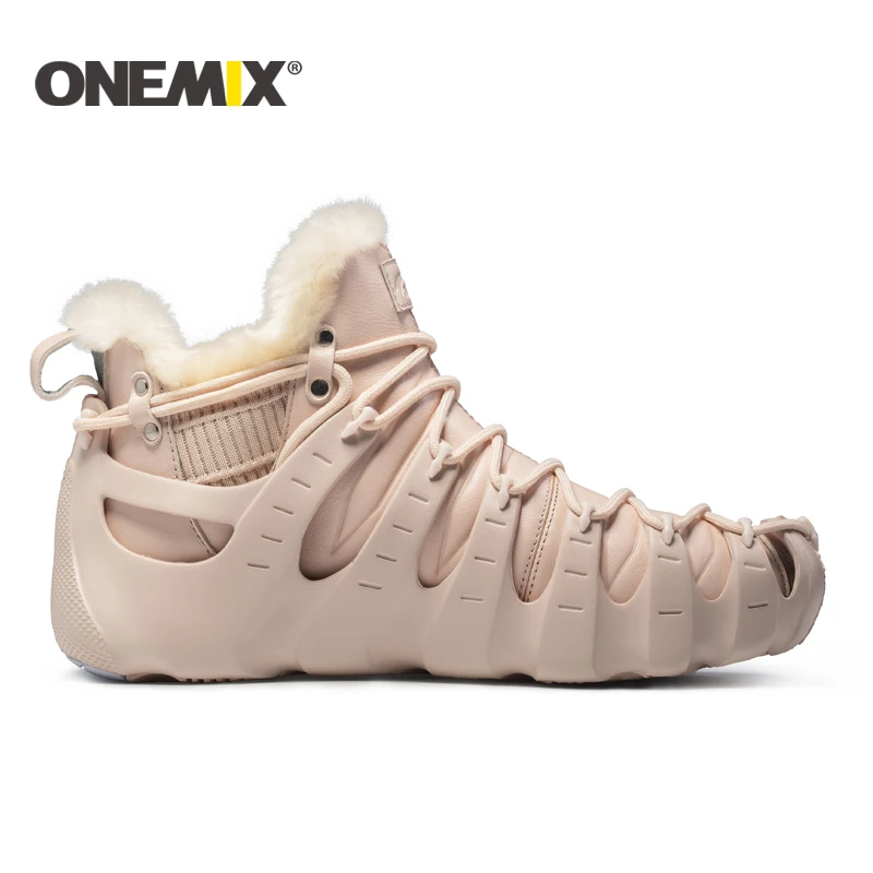 Мужские зимние кроссовки Onemix обувь для бега женщин Уличная треккинга