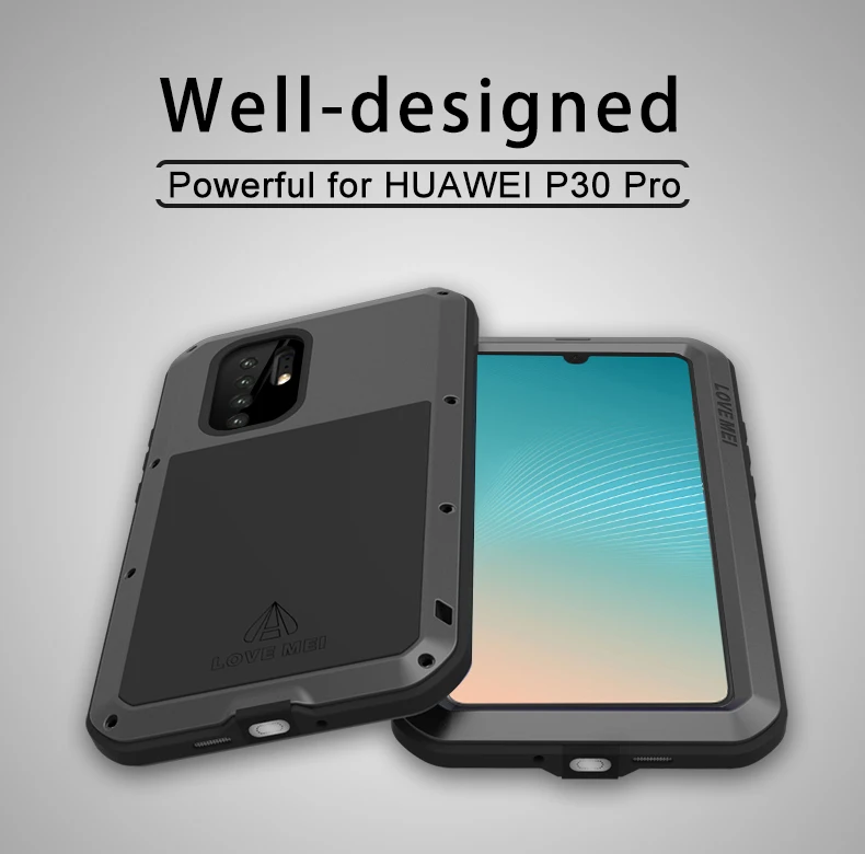 360 дизайн для huawei P30 Lite P20Lite Mate20 Pro Mate30 чехол противоударный алюминиевый металлический чехол из закаленного стекла полный чехол Роскошный
