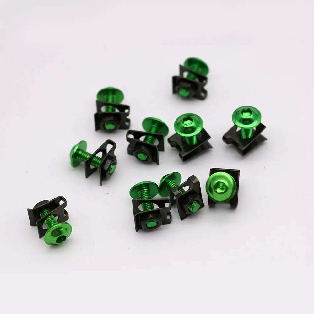 10PCS/Set M6 6mm Motorcycle Fairing Bolts Spire Speed Fastener Clips Screw Spring Bolots Nuts Motocicleta Scooters | Автомобили и