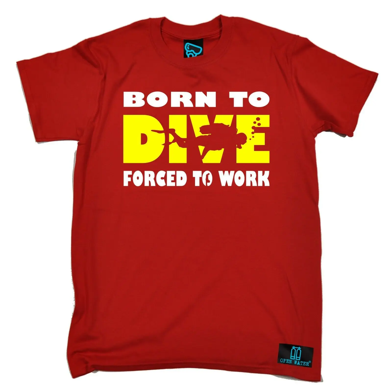 Футболка с надписью Born To Dive forced work Подводное плавание аквалангом забавный