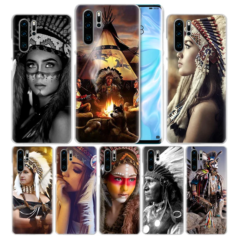 Индеец перья девушка чехол для huawei P20 P Smart Z Plus P30 P10 P9 P8 mate 10 20 lite Pro Жесткий PC чехол для телефона