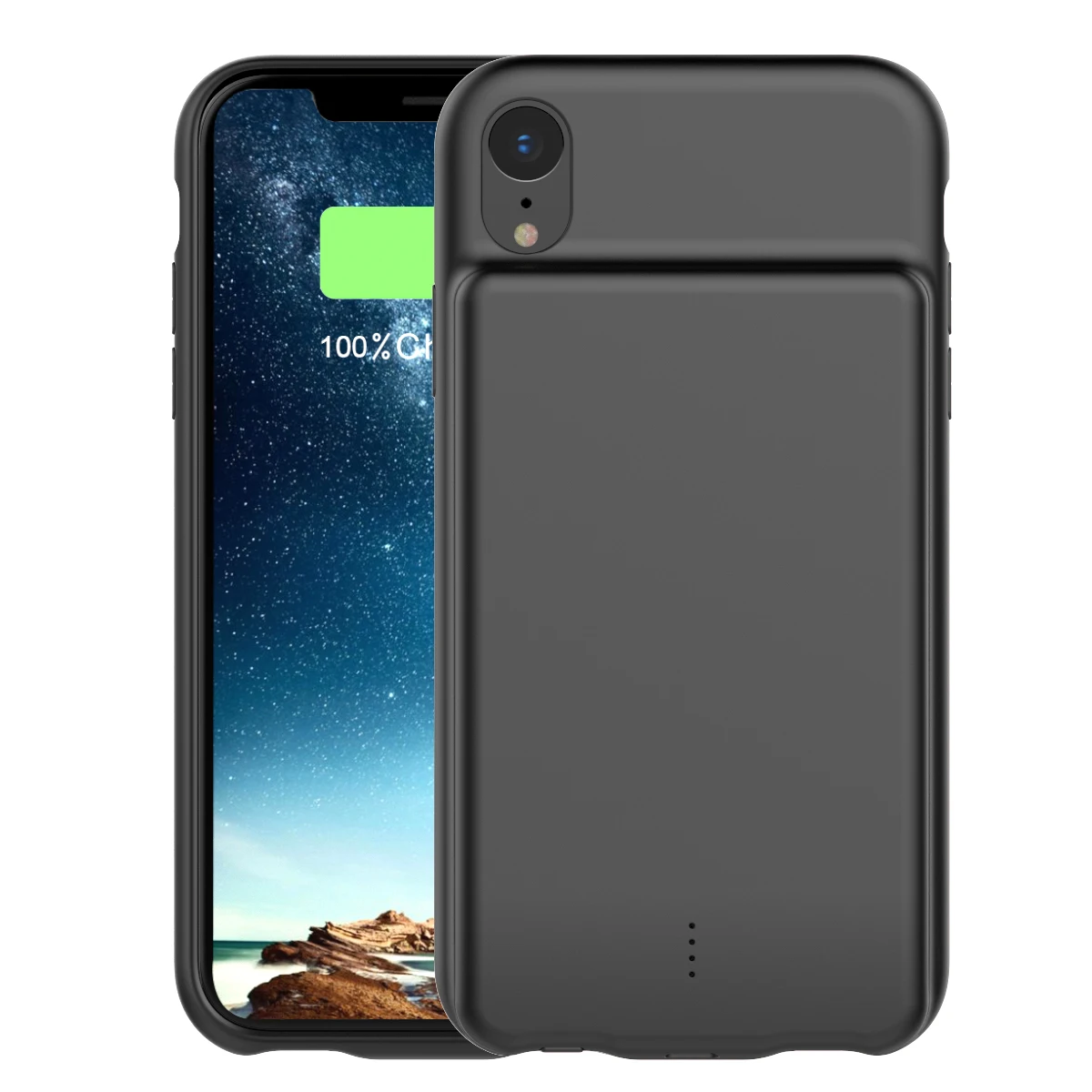 Для iPhone Xr чехол для зарядного устройства с аудио 5000 мАч Внешнее запасное зарядное устройство Внешний аккумулятор Защитный чехол для телефона - Цвет: Черный