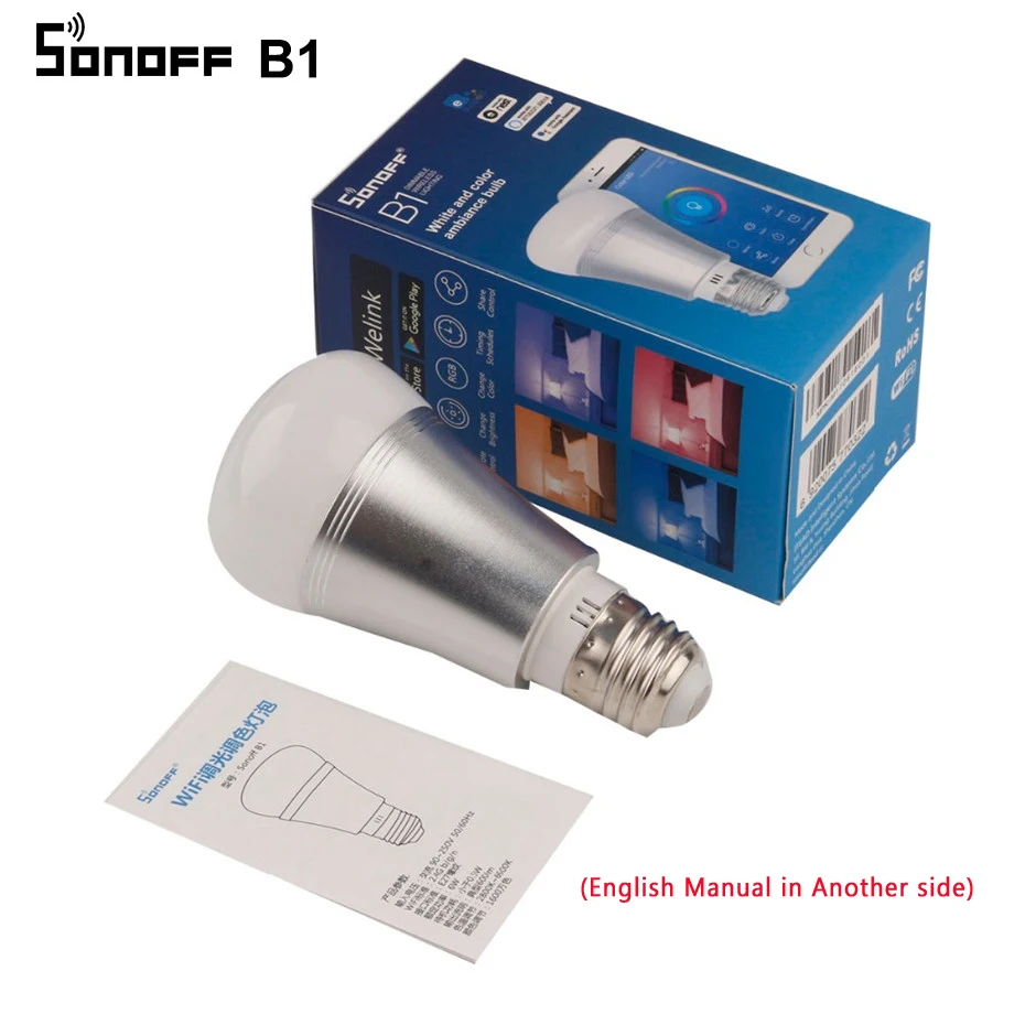 2018 новый интеллектуальный выключатель света Sonoff B1 wifi умная Светодиодная лампа E27