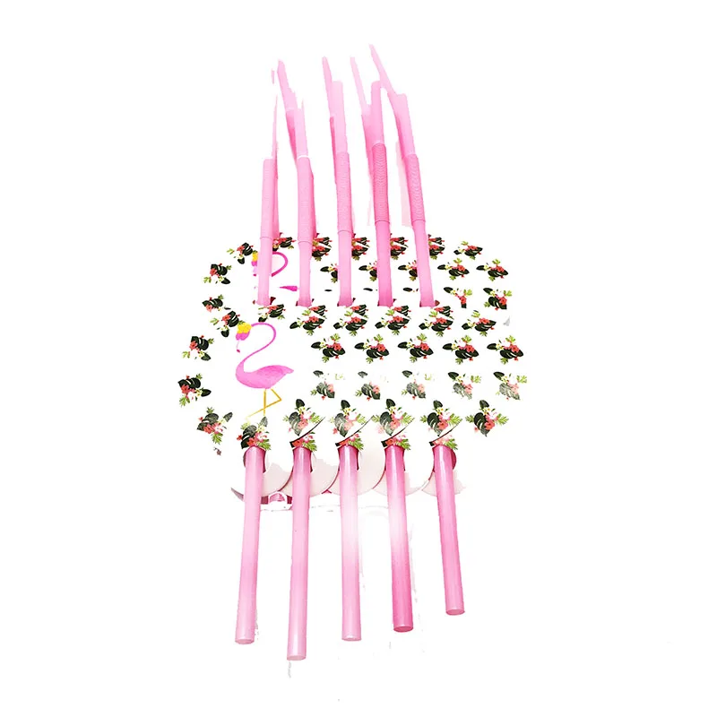 60pcs/pack Flamingo theme disposable plates cups straws Pink | Дом и сад