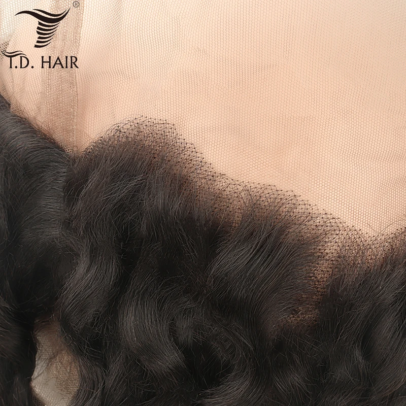 Tdhair перуанские Волнистые прямые выщипывающиеся 360 кружевные фронтальные пучки с